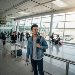 Persona con seguro de viaje